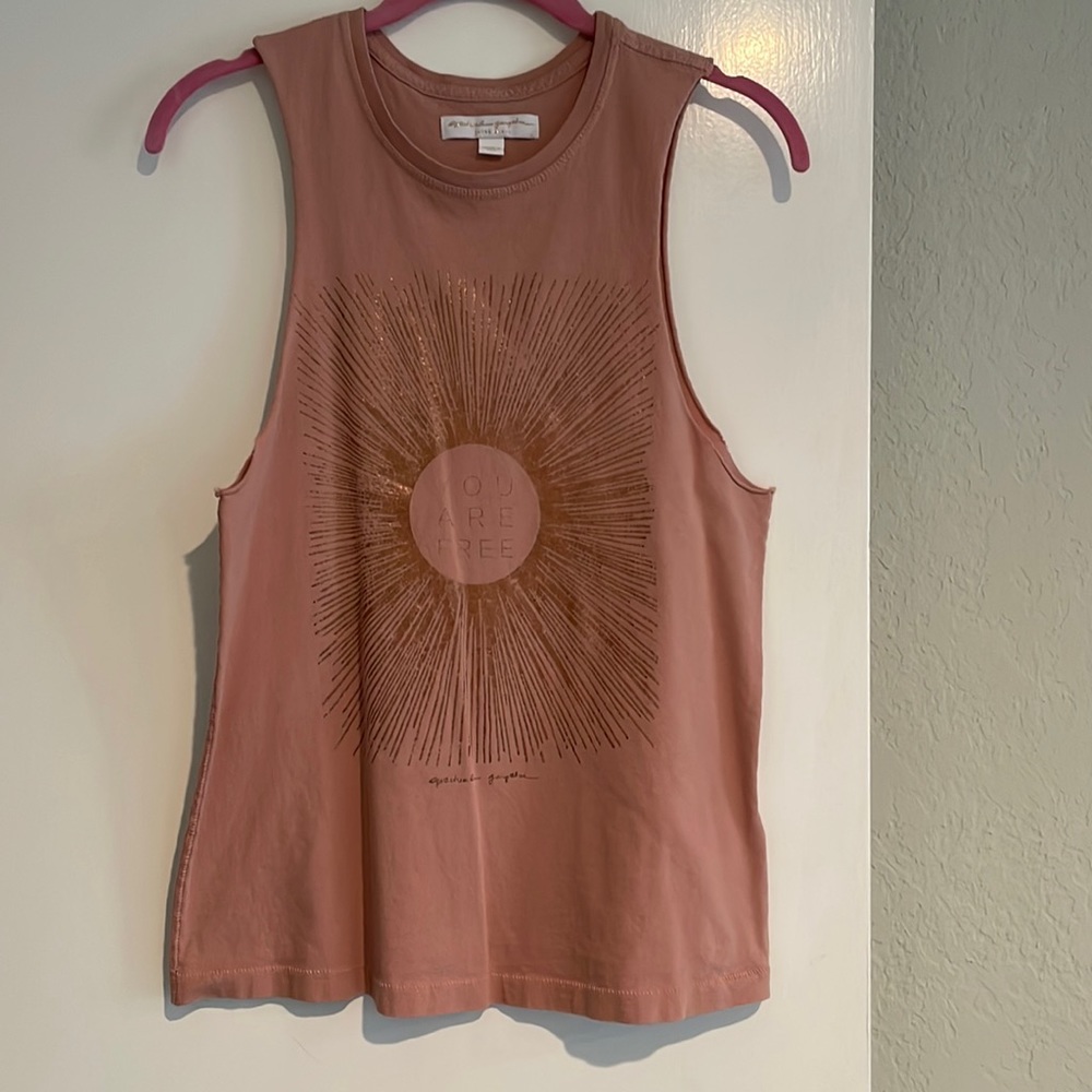 Spiritual Gangster XS Pink Cutoff Tank